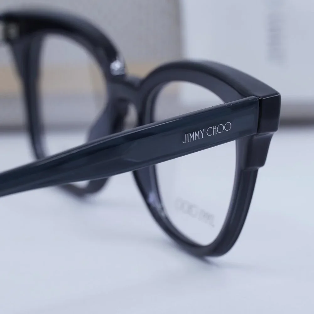 Jimmy Choo JC176 018R 00 Cat Eye Eyeglasses - Dark Gray Glittergy 49mm